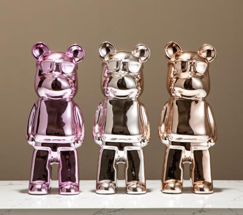 Colorful Ceramic Bear Tray Tissue Box Decoration Series Colorful Ceramic Bear Tray Tissue Box Decoration Series