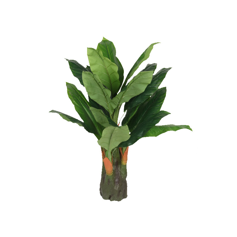 Artificial Palm Leaf Plant Five Fork Tree Head Canna Leaf Tree Accessories Feather Sunflower Leaf Ground Bonsai Wholesale Decoration