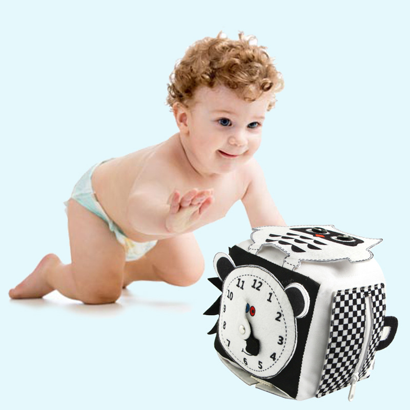 Baby Bell Toys Kindergarten Teaching Aids Baby Learning Alarm Clock Shoelace with Buttons Dice Sensory Training