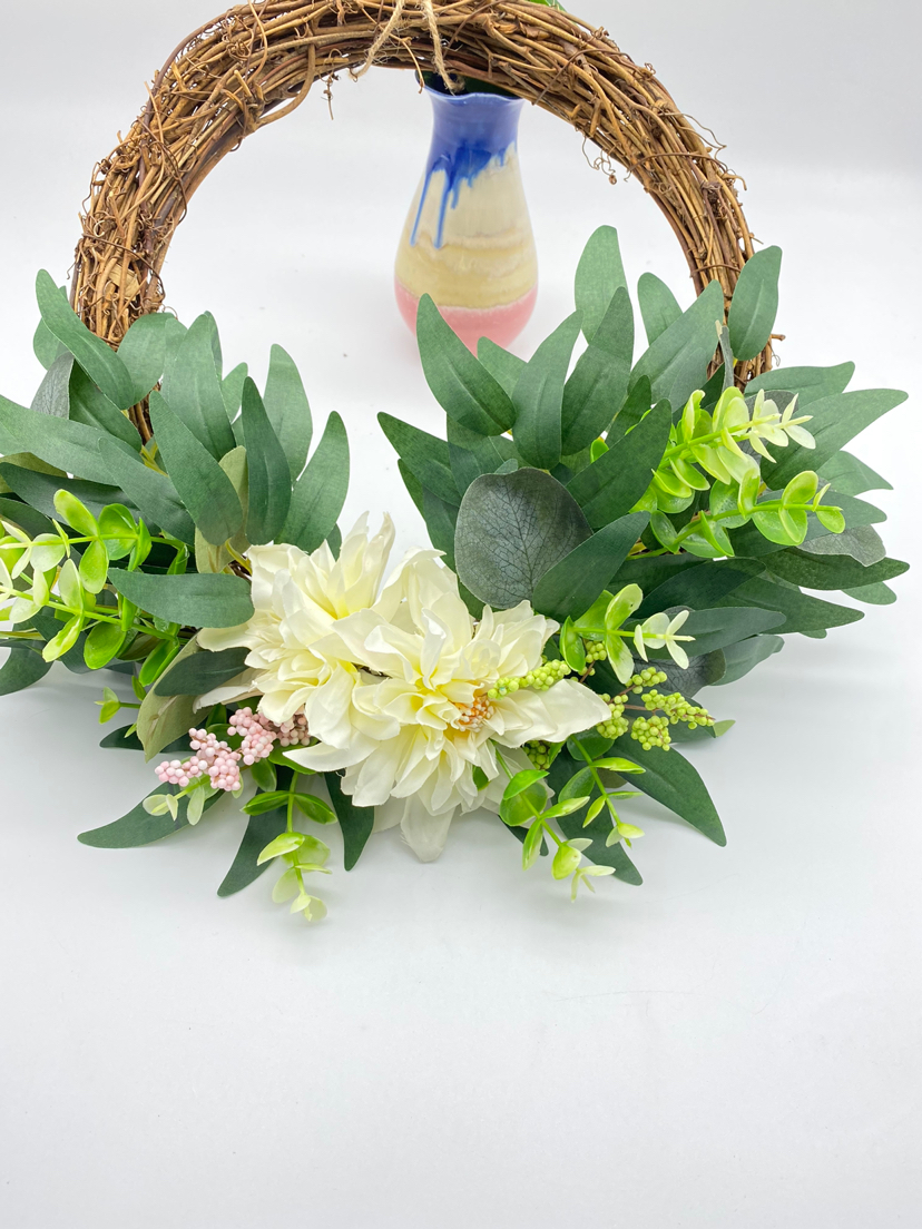Christmas Wreath, Artificial Flower Leaf, Imitative Tree, Circle, Garland,