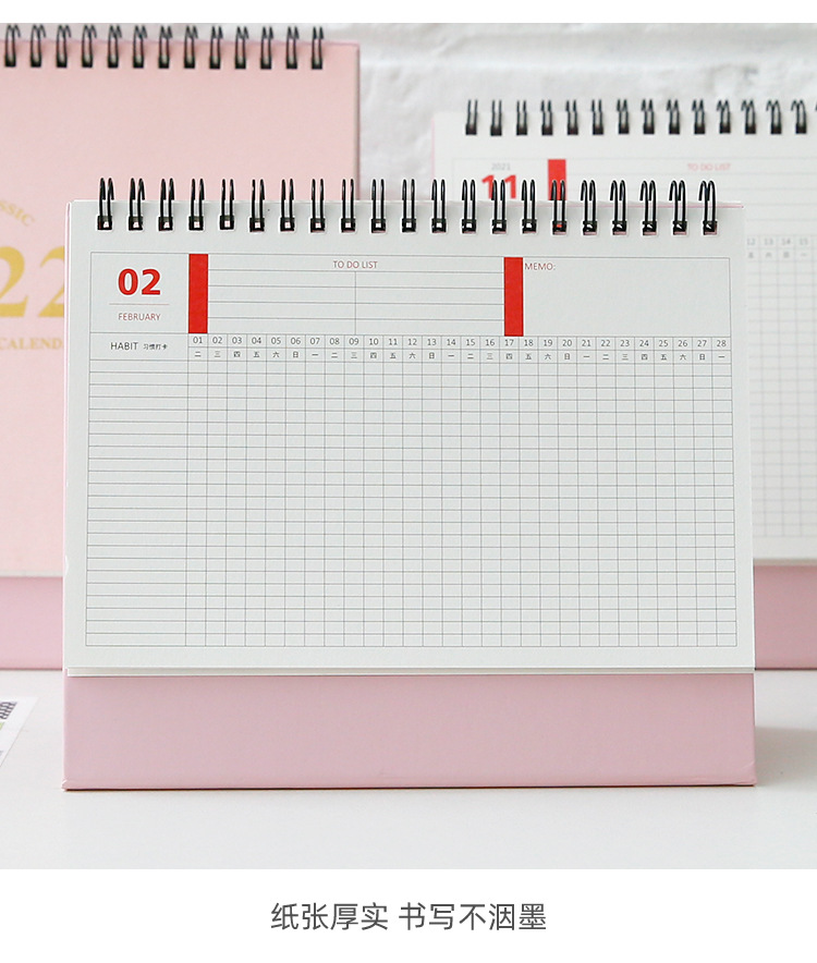Chihuahua Time 2022 Pink Enhanced Desk Calendar Creative Simple and Fresh Office Desk Decoration Clock-in Calendar