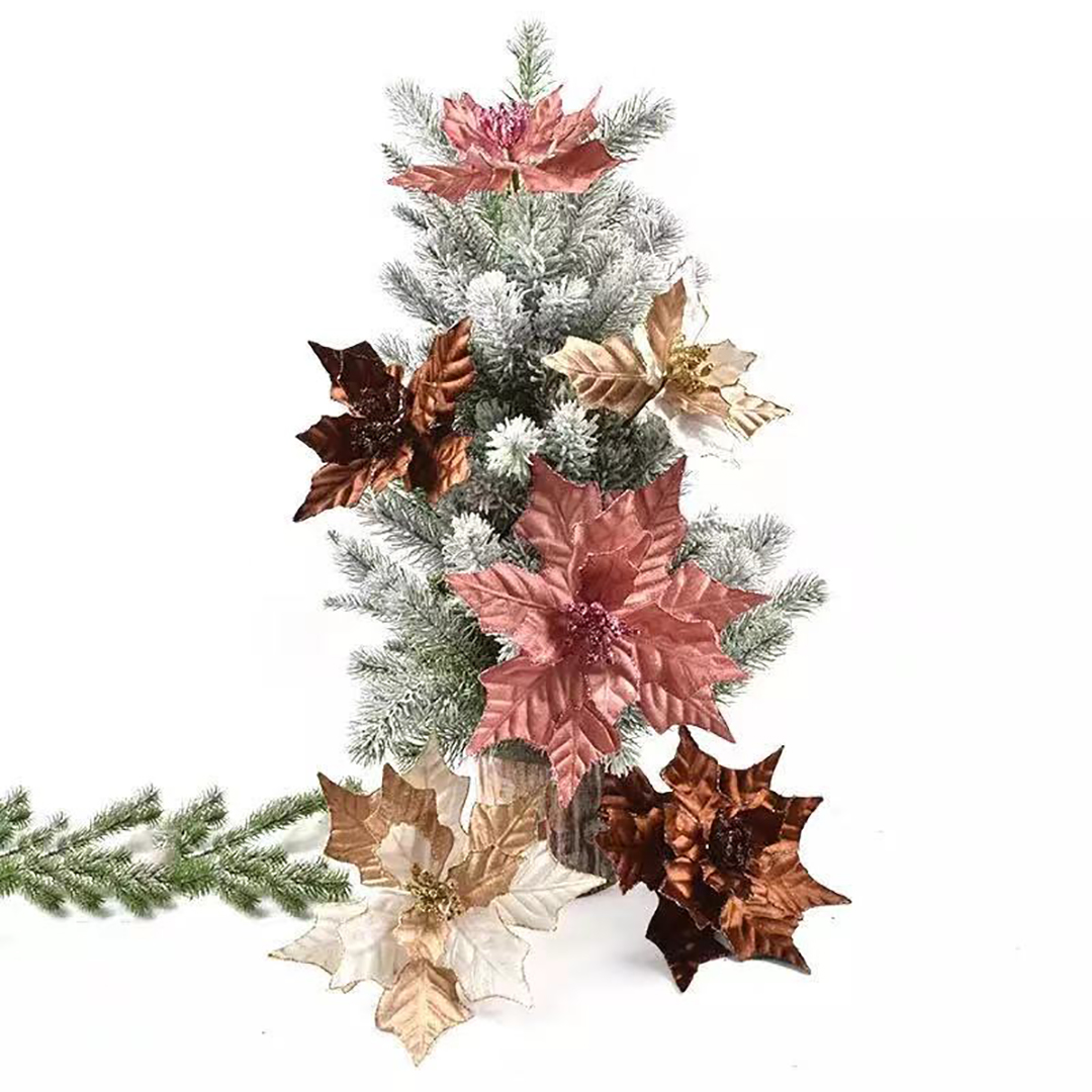 Artificial Flowers For Christmas Decor Sequins Poinsettia Fake Flowers Wedding Xmas Tree New Year Decor For Home Artificial Flowers For Christmas Decor Sequins Poinsettia Fake Flowers Wedding Xmas Tree New Year Decor For Home
