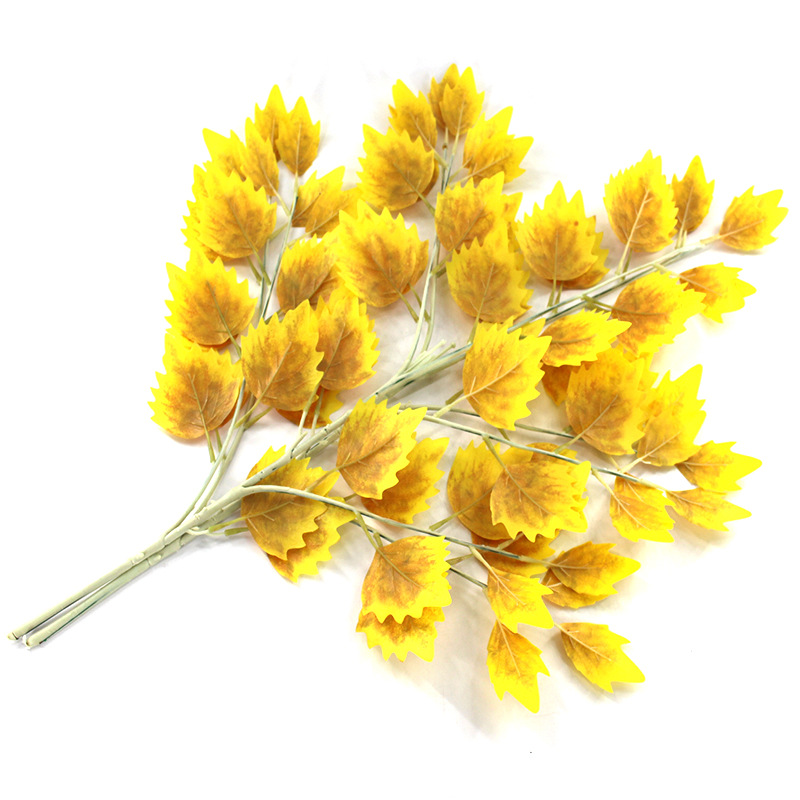 Artificial Plant Poplar Leaf Autumn Color Maple Leaf Locust Tree False Leaf Single Stem Decorative Desert Green Plant Wholesale Artificial Plant Poplar Leaf Autumn Color Maple Leaf Locust Tree False Leaf Single Stem Decorative Desert Green Plant Wholesale
