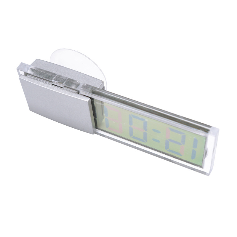 Practical car electronic clock sucker clock k-033 car transparent liquid crystal display time clock