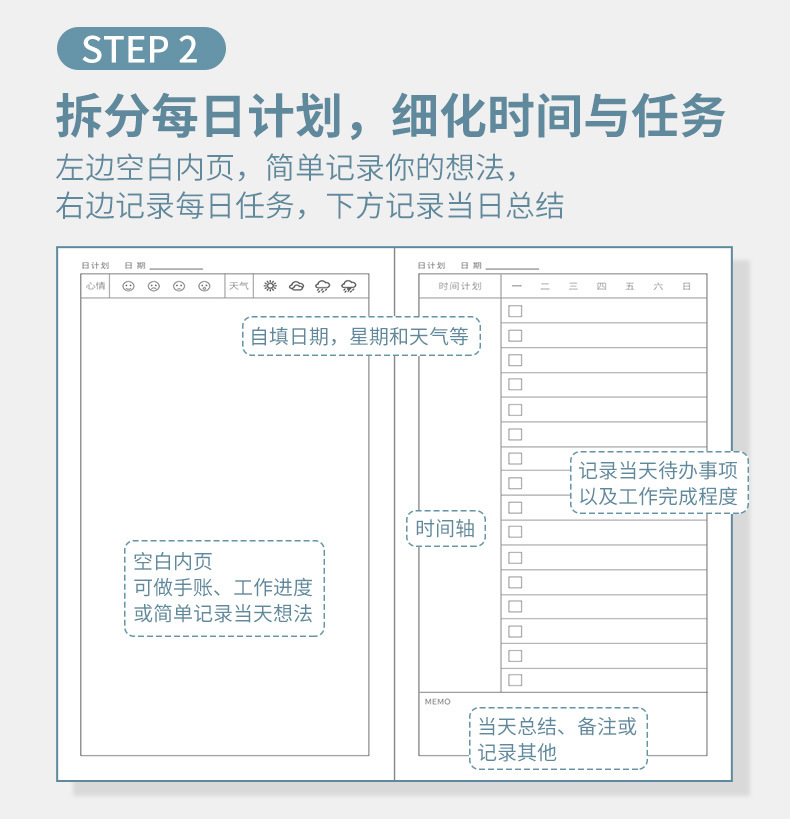 Nanguoshuxiang Daily Planner Schedule Book Todolist Self-Discipline Clock-in This Week Schedule This Time Management