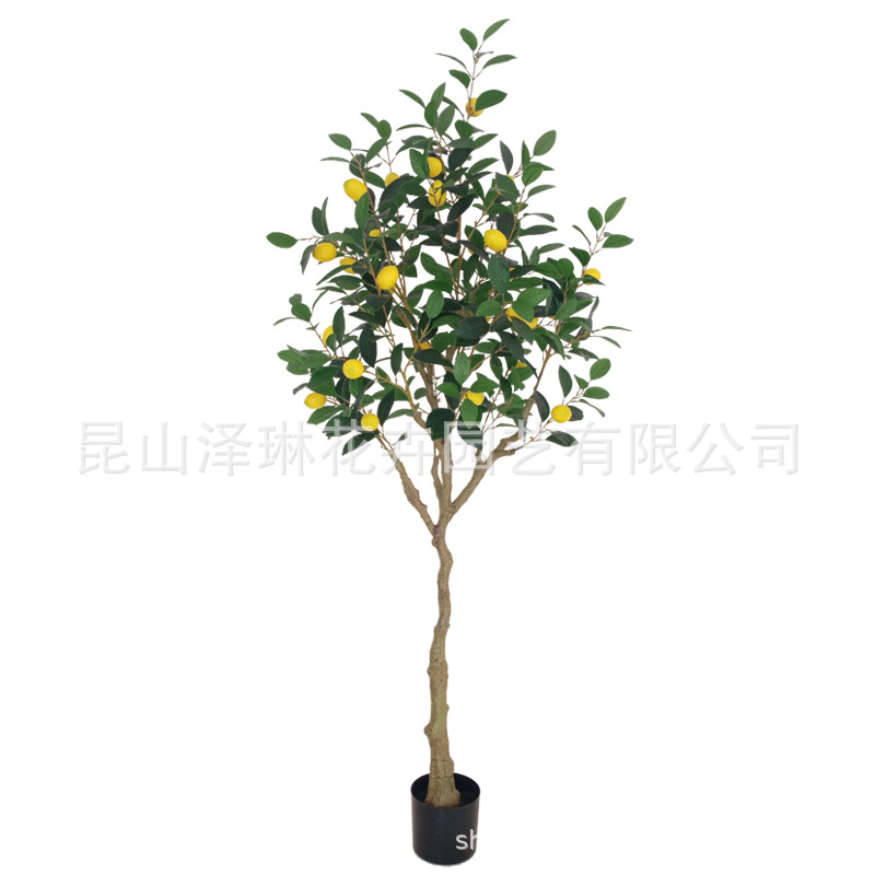 Artificial Green Plant Lemon Greenery Living Room Decoration Potted Plant Fake Orange Tree Fortune Ground Bonsai Fake Green Plant