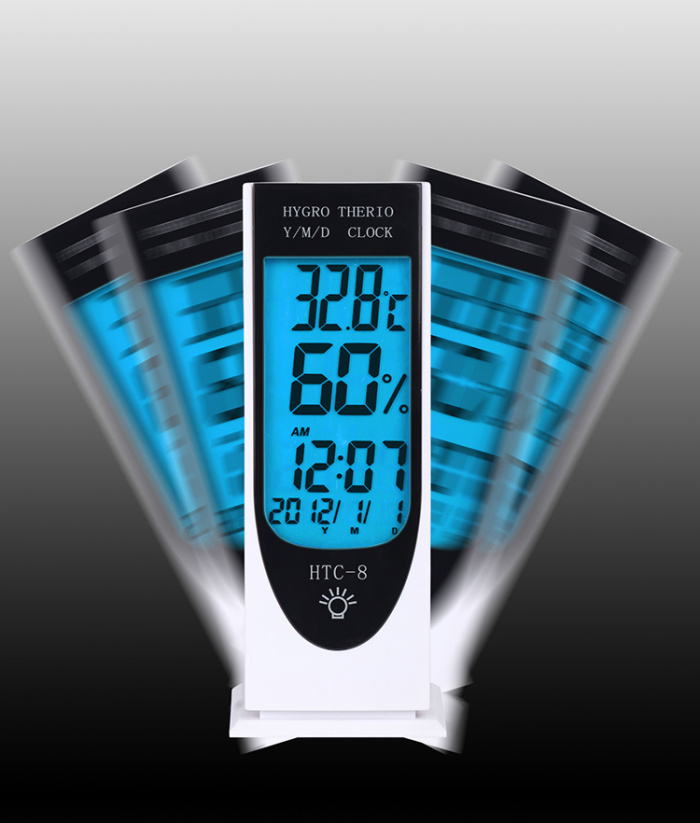 Indoor temperature Home electronic high-precision thermometer Multi-function luminous mute alarm clock