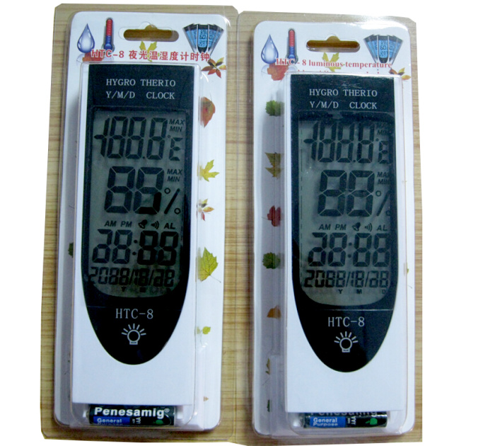 Indoor temperature Home electronic high-precision thermometer Multi-function luminous mute alarm clock