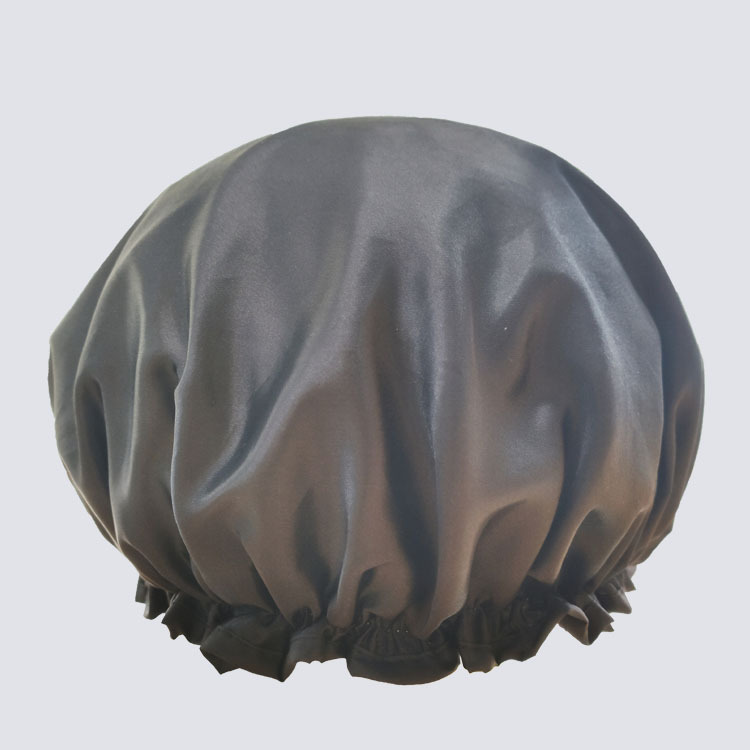 Double layer waterproof edge shower cap for adult, hair film shower cap for kitchen smoke-proof cap thickened