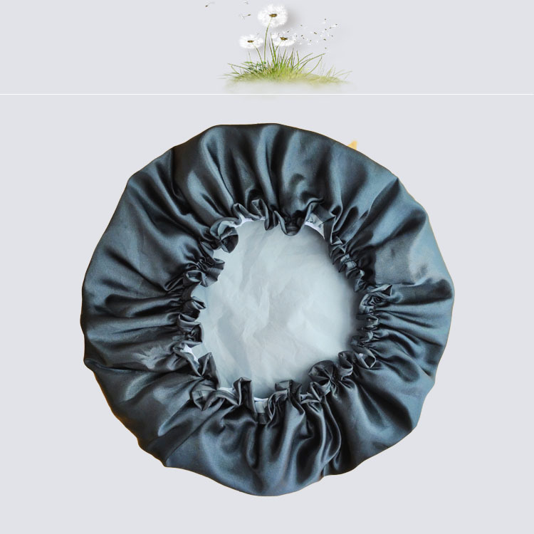 Double layer waterproof edge shower cap for adult, hair film shower cap for kitchen smoke-proof cap thickened