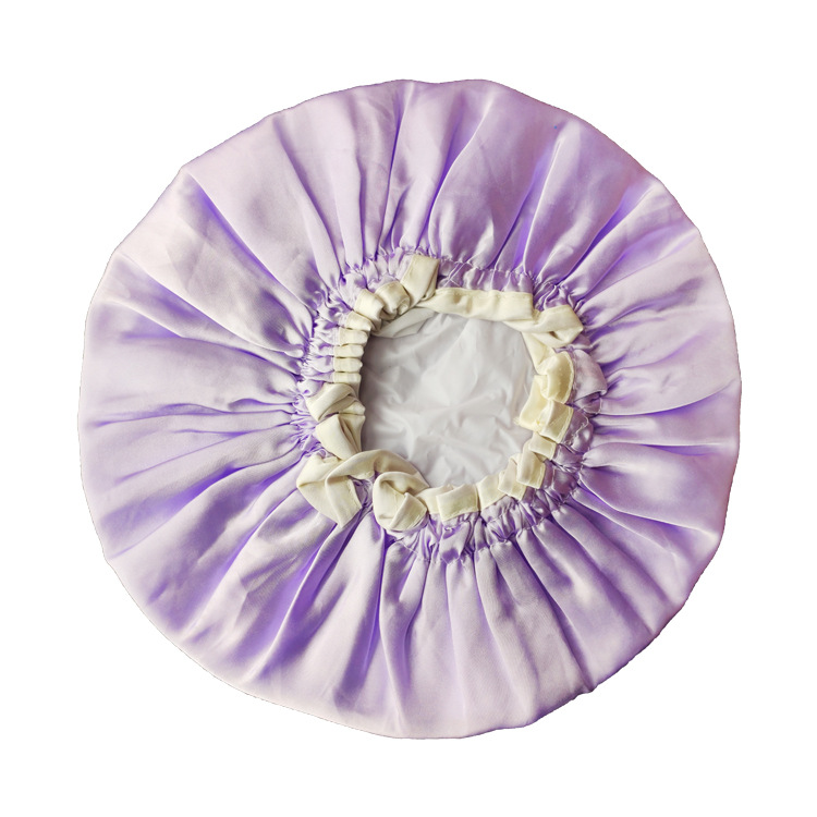 Double layer waterproof edge shower cap for adult, hair film shower cap for kitchen smoke-proof cap thickened Double layer waterproof edge shower cap for adult, hair film shower cap for kitchen smoke-proof cap thickened