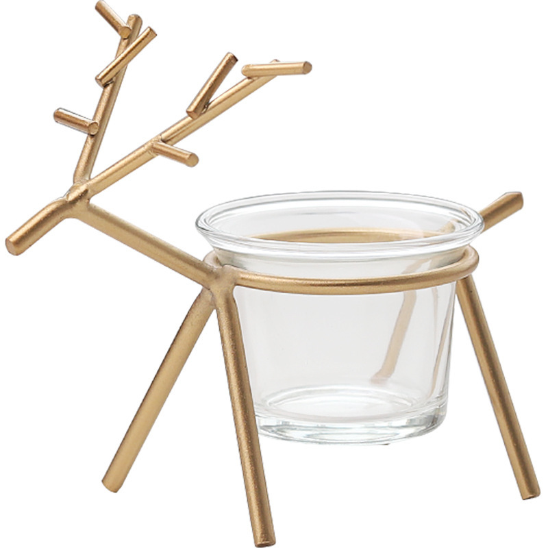 Wholesale Nordic simple creative Tie Yi deer candlestick household desktop atmosphere decorate candle table decoration