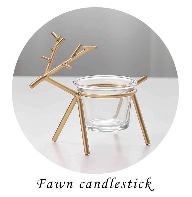 Wholesale Nordic simple creative Tie Yi deer candlestick household desktop atmosphere decorate candle table decoration