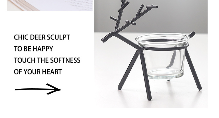 Wholesale Nordic simple creative Tie Yi deer candlestick household desktop atmosphere decorate candle table decoration