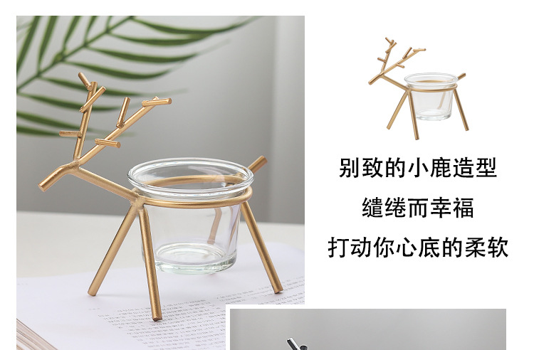 Wholesale Nordic simple creative Tie Yi deer candlestick household desktop atmosphere decorate candle table decoration