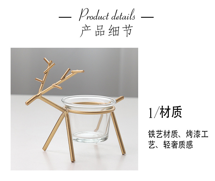 Wholesale Nordic simple creative Tie Yi deer candlestick household desktop atmosphere decorate candle table decoration
