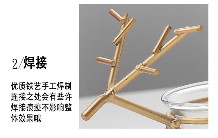 Wholesale Nordic simple creative Tie Yi deer candlestick household desktop atmosphere decorate candle table decoration