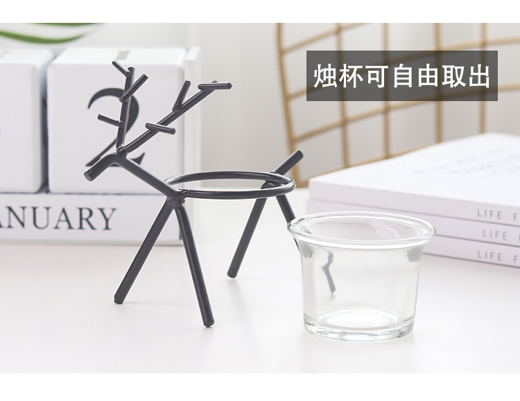Wholesale Nordic simple creative Tie Yi deer candlestick household desktop atmosphere decorate candle table decoration