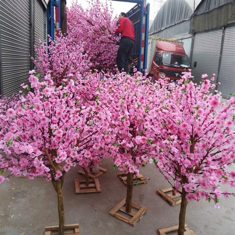 Artificial Cherry Tree Large Emulational Peach Tree Shopping Mall Decoration for Wedding Hotel Decoration Large Simulation Plant Artificial Cherry Tree Large Emulational Peach Tree Shopping Mall Decoration for Wedding Hotel Decoration Large Simulation Plant