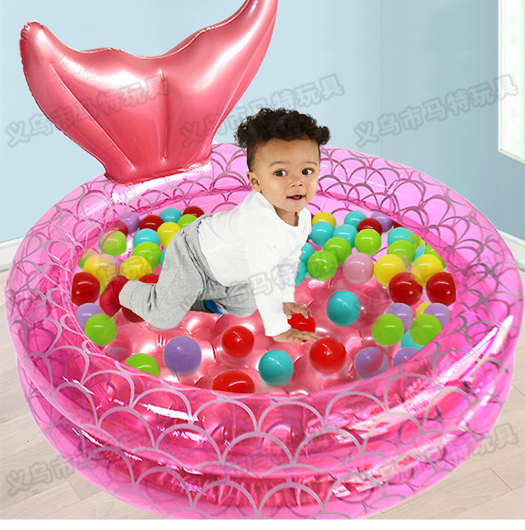 Matt PVC Inflatable Mermaid Pool Household Infant, Baby, Infant Swimming Pool Ocean Ball Pool Thickened Bathtub