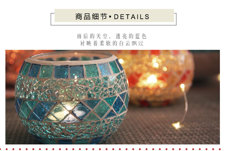 Colorful Mosaic Glass Candlestick Romantic Ornaments Gift DIY Incense Cup Candle Cup Succulent Flower Pot Pen Holder