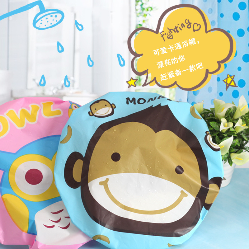 Creative cartoon shower cap EVA waterproof shower cap for girls hair care shower cap kitchen lampblack cap