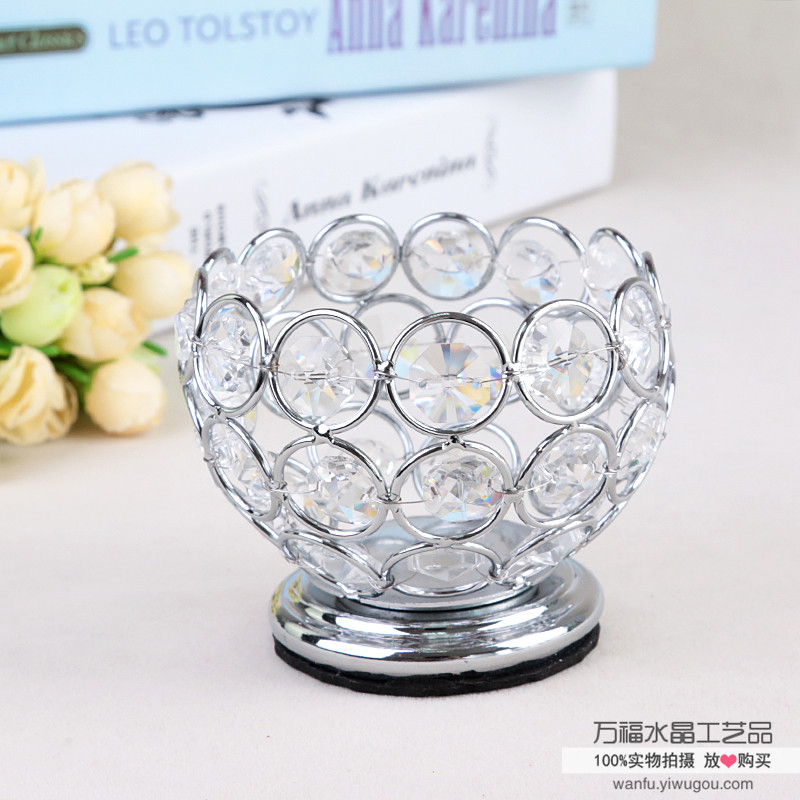 Simple modern European romantic candle ornaments iron crystal candlestick wedding ornaments