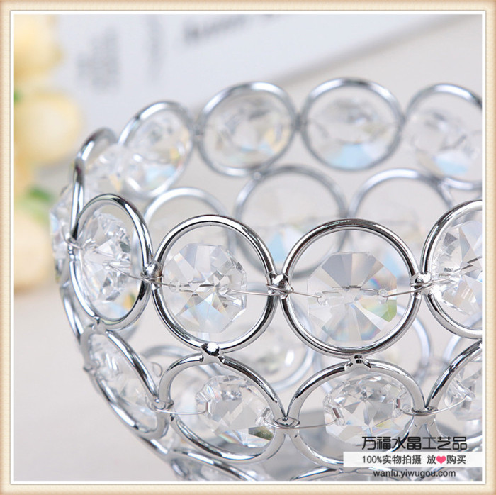 Simple modern European romantic candle ornaments iron crystal candlestick wedding ornaments Simple modern European romantic candle ornaments iron crystal candlestick wedding ornaments