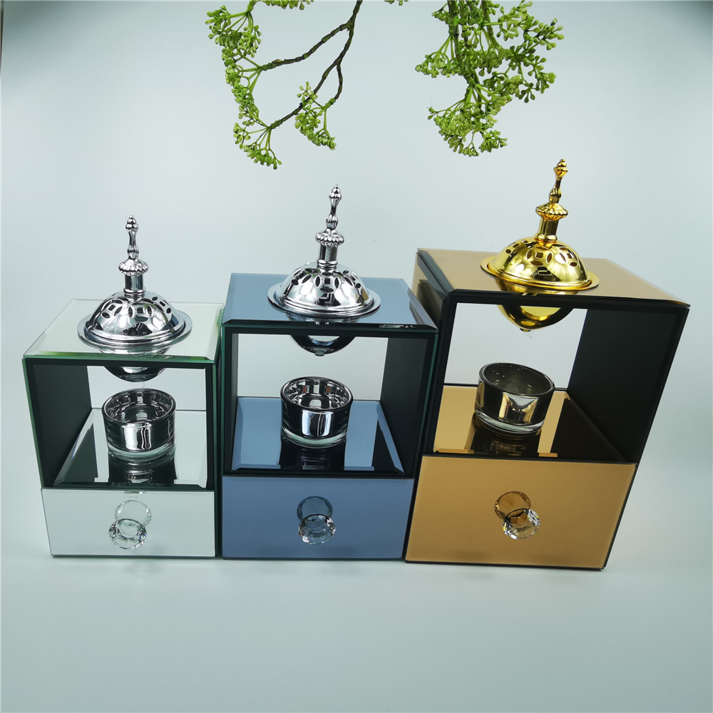 Muslim Arabic Crystal Glass Incense Burner Candlestick Dual-Use Candlestick Incense Burner Factory Direct Sales Muslim Arabic Crystal Glass Incense Burner Candlestick Dual-Use Candlestick Incense Burner Factory Direct Sales