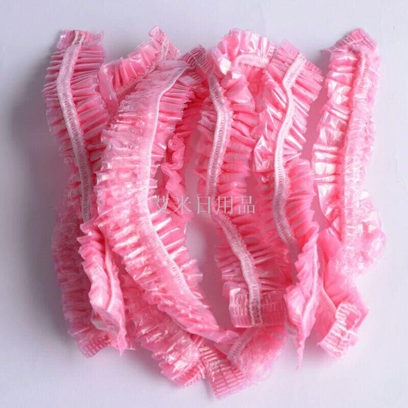 Solid color disposable shower cap shower shower cap kitchen fume proof disposable shower cap