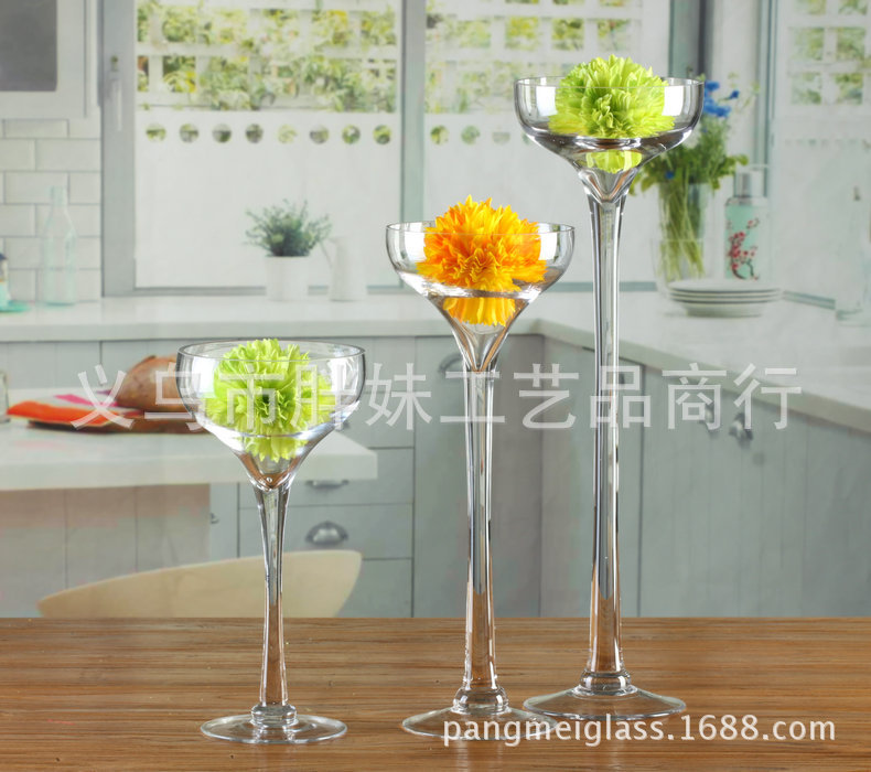 Wholesale transparent glass candlestick manufacturer direct European glass candlestick glass candlestick cup