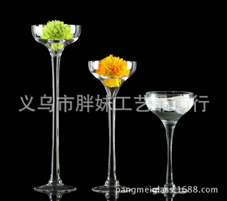 Wholesale transparent glass candlestick manufacturer direct European glass candlestick glass candlestick cup