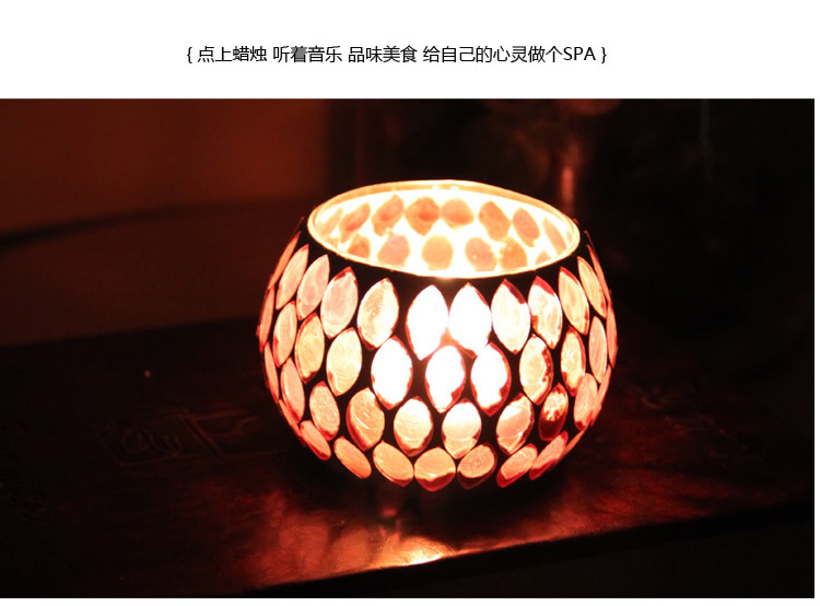 Fashion European Style Colorful Ball Mosaic Glass Candlestick Romantic Candlelight Dinner Bar Western Restaurant Decoration