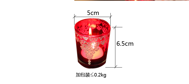Red Silver European Romantic Tass Glass Candlestick Bar Party Wedding Props