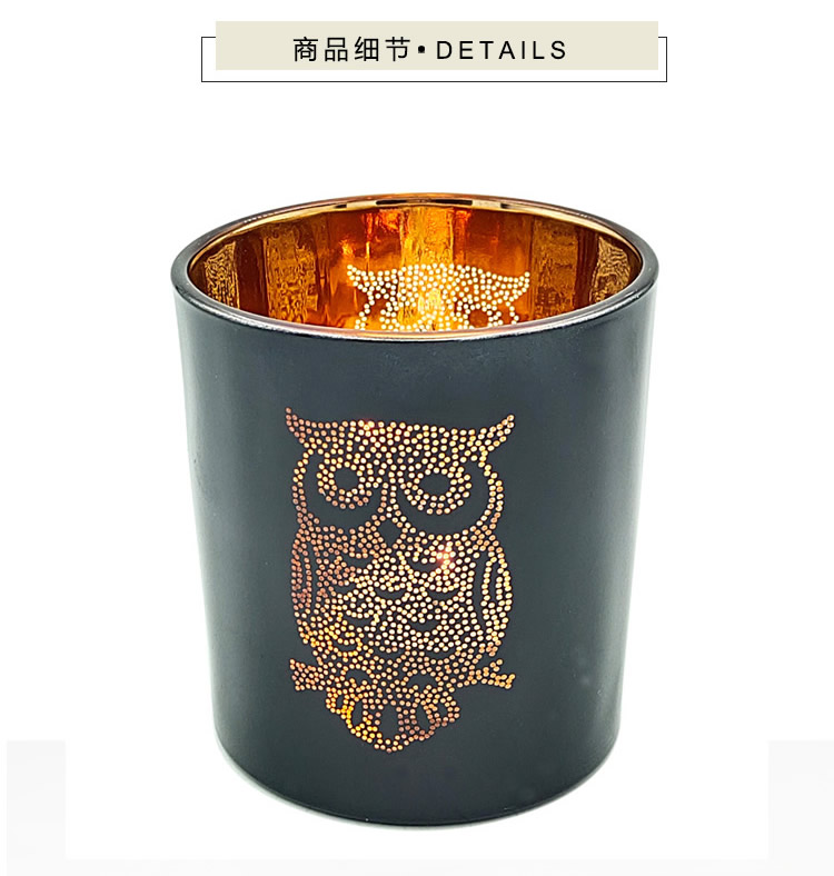 Romantic Golden Owl Black Glass Candlestick DIY Candle Holder Empty Cup Home Decoration Ornaments Romantic Golden Owl Black Glass Candlestick DIY Candle Holder Empty Cup Home Decoration Ornaments