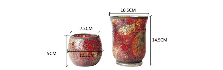 European Style Orange Red Handmade Mosaic Glass Candlestick Modern Home Romantic Candlelight Dinner Ornament Furnishing European Style Orange Red Handmade Mosaic Glass Candlestick Modern Home Romantic Candlelight Dinner Ornament Furnishing