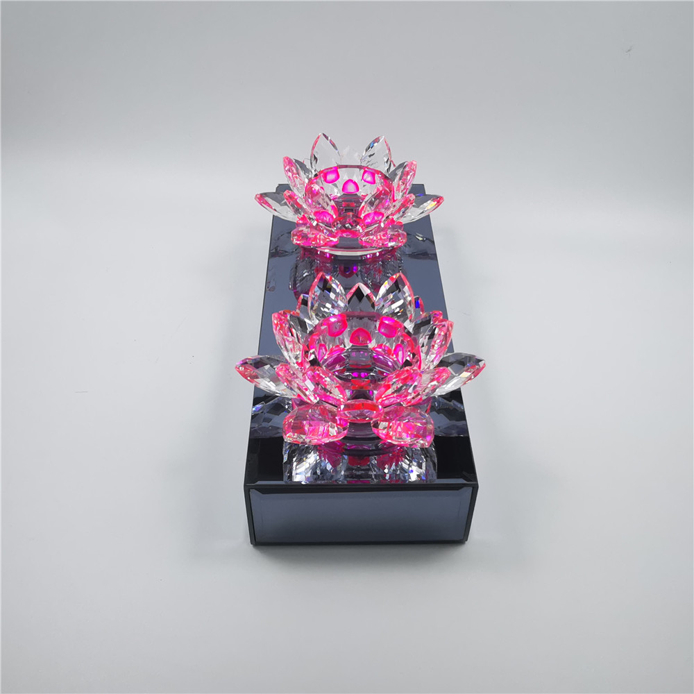 Crystal Lotus Candlestick Candle Holder 3 Head Candlestick