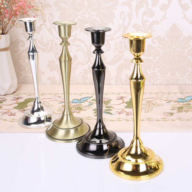 Candlestick European alloy candlelight dinner Candlestick wedding decoration American western dining table single head retro romantic wax table Candlestick European alloy candlelight dinner Candlestick wedding decoration American western dining table single head retro romantic wax table