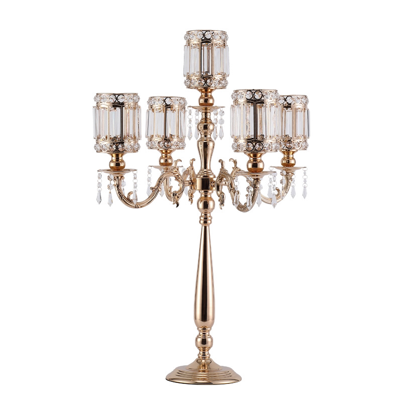 Hotel Decoration Vase Wedding Crystal Candlestick European Style Candle Cup Flower Stand Creative Home Living Room