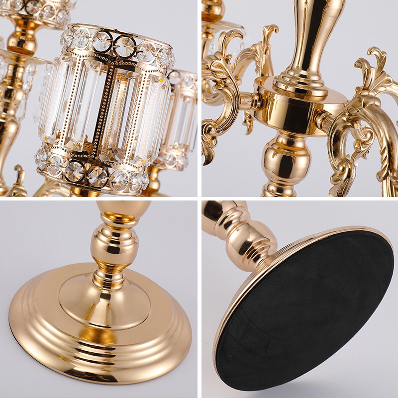 Hotel Decoration Vase Wedding Crystal Candlestick European Style Candle Cup Flower Stand Creative Home Living Room