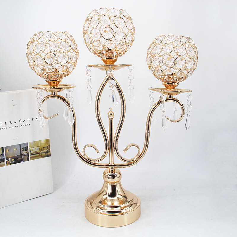 Hotel Decoration Vase Wedding Crystal Candlestick European Style Candle Cup Flower Stand Creative Home Living Room