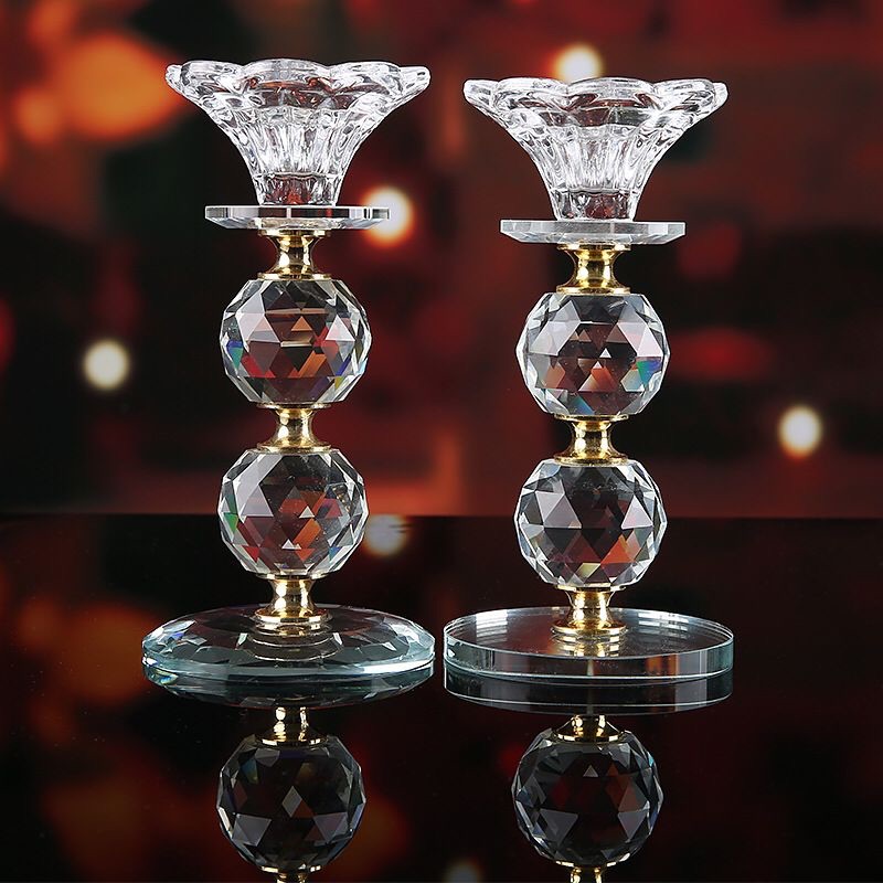 Crystal candlestick crystal decoration wedding candlestick festival supplies