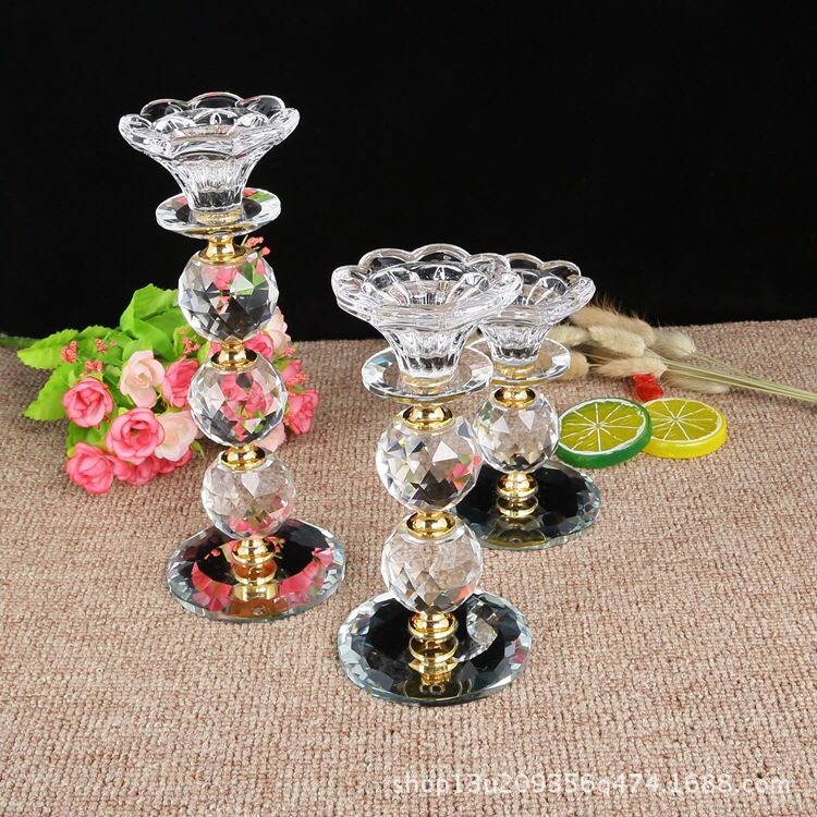Crystal candlestick crystal decoration wedding candlestick festival supplies