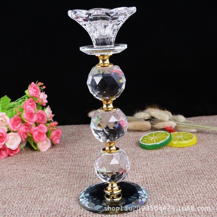 Crystal candlestick crystal decoration wedding candlestick festival supplies