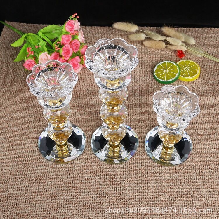 Crystal candlestick crystal decoration wedding candlestick festival supplies