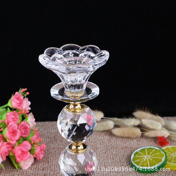 Crystal candlestick crystal decoration wedding candlestick festival supplies