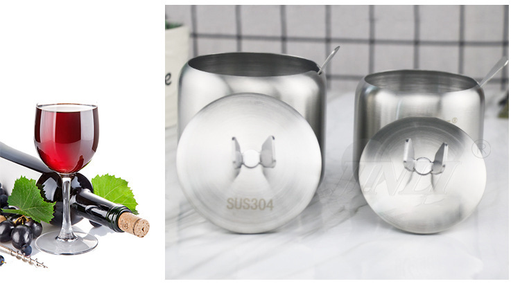 304 Thickened Stainless Steel Spice Jar round Pepper Oil Sugar Salt Spice Kitchen Seasoning Tank Kitchen Supplies