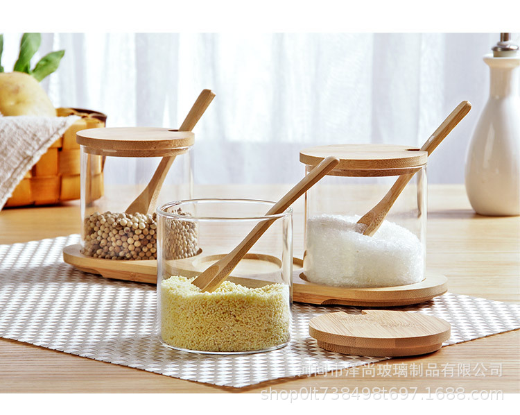 Borosilicate Glass Seasoning Jar Glass Salt Jar Set Kitchen Pepper Seasoning Box Household Glass Condiment Dispenser Borosilicate Glass Seasoning Jar Glass Salt Jar Set Kitchen Pepper Seasoning Box Household Glass Condiment Dispenser