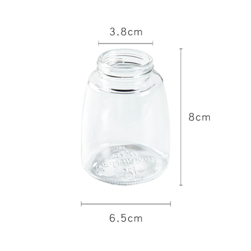 Glass Condiment Bottle Double-Opening Seasoning Jar with Lid Household Seasoning Containers Four-Piece Kitchen Pepper Salt Jar