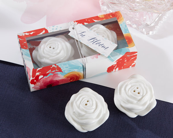 Bridal Shower Souvenirs "In Bloom" Ceramic Flower Salt and Pepper Shakers Wedding Favors and Gifts Bridal Shower Souvenirs "In Bloom" Ceramic Flower Salt and Pepper Shakers Wedding Favors and Gifts
